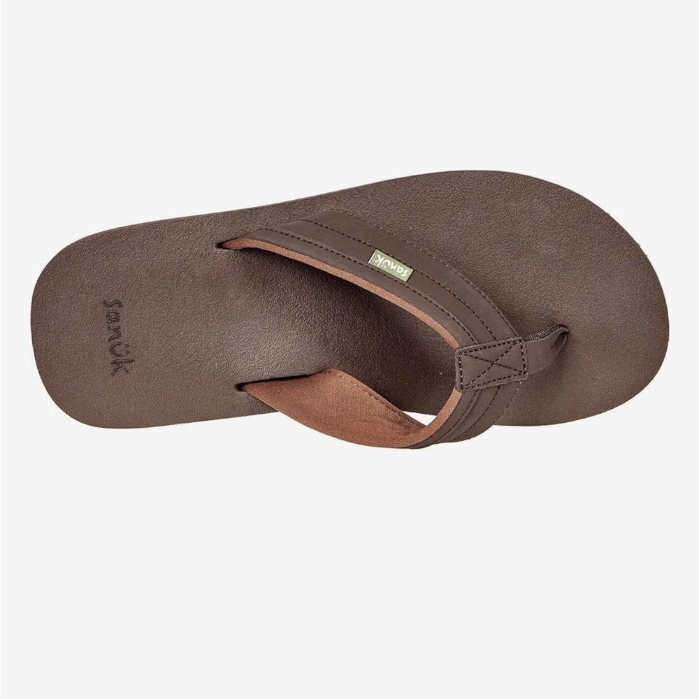 COPY - Sanuk Men’s Brown Flip Flops - Picture 4 of 6